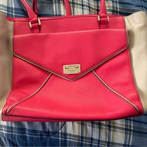 Bright pink and cream Kate Spade handbag